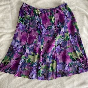 Dress barn purple floral skirt